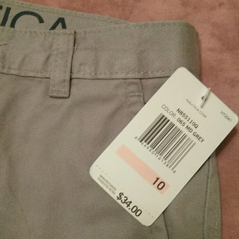 ๐ NEW NWT $34 Nautica Gray Utility Pants Slacks Boy's 10 Quality - Picture 4 of 5